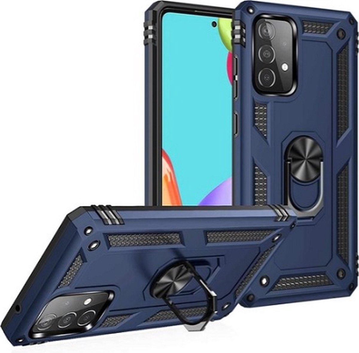 Samsung A72 Hybrid Armor Anti Shock Hoesje Blauw