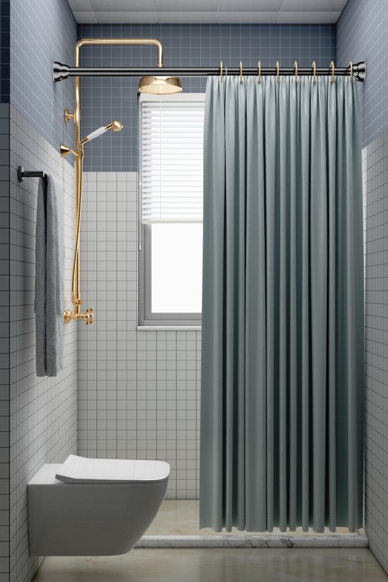 PLAY IT Tringle à Rideau Extensible - 167-300cm - Tringle à Rideau - Tringle à Rideau Auto-Adhésive - Zwart