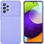 Coque Cadorabo pour Samsung Galaxy A52 (4G / 5G) / A52s en Bonbon Purple - Coque de protection en silicone TPU souple et avec protection pour appareil photo
