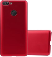 Cadorabo Hoesje geschikt voor Huawei P SMART 2018 / Enjoy 7S in METALLIC ROOD - Beschermhoes gemaakt van flexibel TPU silicone Case Cover