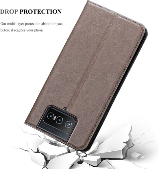Coque Cadorabo pour Asus ZenFone 8 FLIP COFFEE BROWN - Pochette de protection à fermeture aimantée