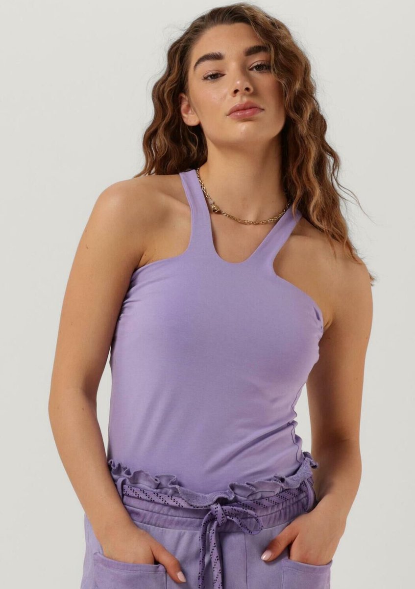 10DAYS Sporty Wrapper Tops & T-shirts Dames - Shirt - Lila - Maat XL