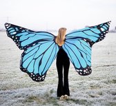 KIMU de Luxe Grandes Ailes de Papillon Bleu - Costume Ailes de Papillon