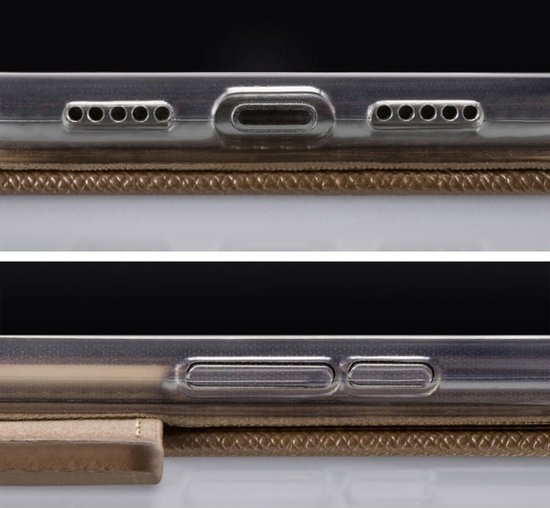 Côtés d'un étui de téléphone avec boutons et découpes de port.