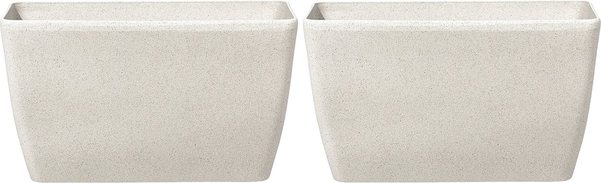 BELIANI BARIS - Bloempot set van 2 - Lichtbeige - Groot - Stenenmix