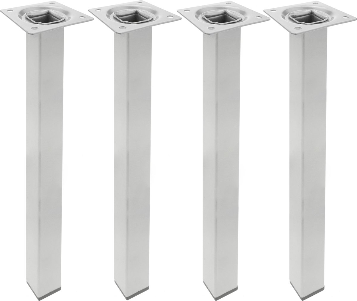PrimeMatik - Ronde poten voor tafel en meubels. Zwarte stalen poten 25