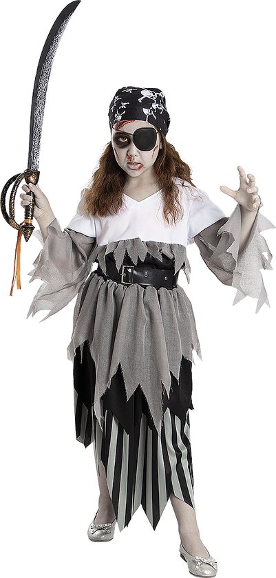 FUNIDELIA Zombie Piraat Kostuum Voor voor meisjes - Maat: - Zwart