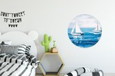 WallCircle - Wandcirkel - Muurcirkel - Schilderij - Olieverf - Boot - Water - Aluminium - Dibond - ⌀ 60 cm - Binnen en Buiten