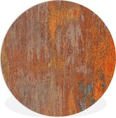 WallCircle - Wandcirkel ⌀ 90 - Roest - Geel - Oranje - Ronde schilderijen woonkamer - Wandbord rond - Muurdecoratie cirkel - Kamer decoratie binnen - Wanddecoratie muurcirkel - Woonaccessoires