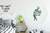 WallCircle - Wandcirkel ⌀ 140 - Ballon - Man - Retro - Ronde schilderijen woonkamer - Wandbord rond - Muurdecoratie cirkel - Kamer decoratie binnen - Wanddecoratie muurcirkel - Woonaccessoires