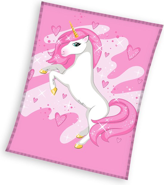 Unicorn Fleeceplaid Pink - 150 x 200 cm - Coral Fleece