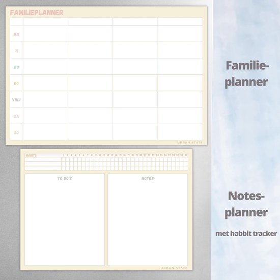 Magnetische familieplanner - weekplanner whiteboard - planner magnetisch - planbord - maandplanner magnetisch
