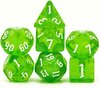Afbeelding van het spelletje Lapi Toys - Dungeons and Dragons dobbelstenen - D&D dobbelstenen - D&D polydice - 1 set (7 stuks) - Acryl - Groen