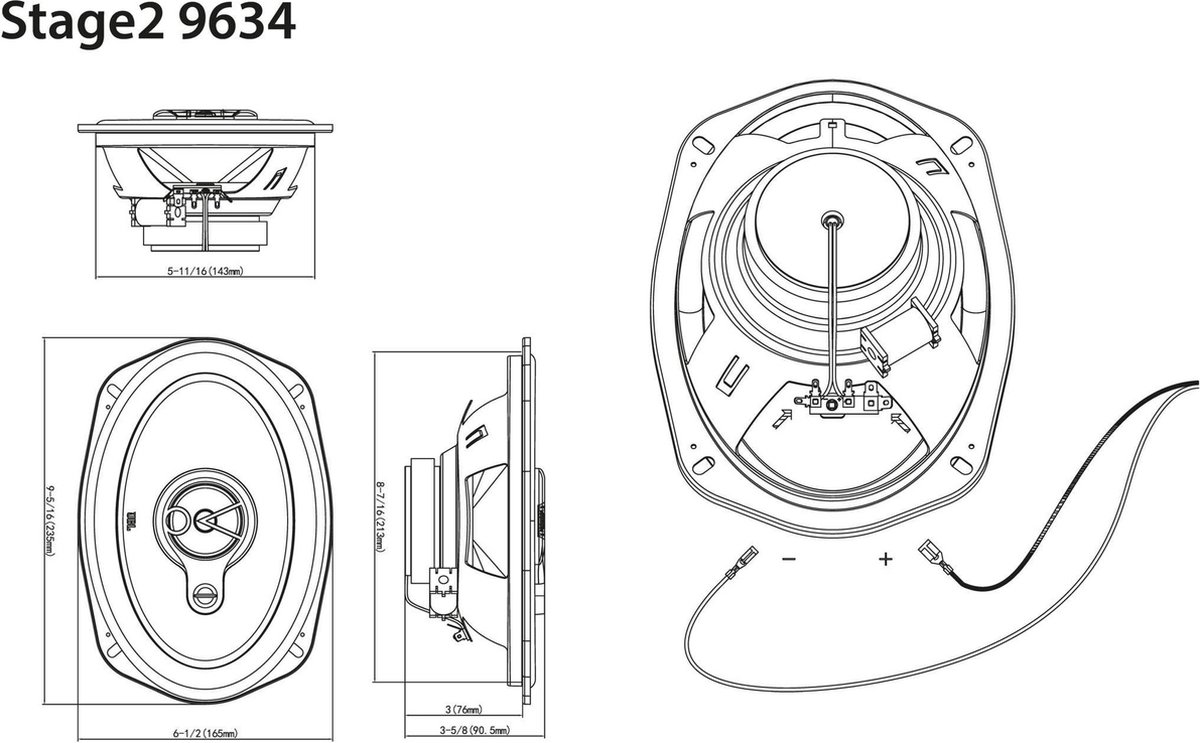 JBL Stage2 9634 - Autospeakers - 15,2 x 23 cm - 3-weg Coaxiaal - 420 Watt – foto 6