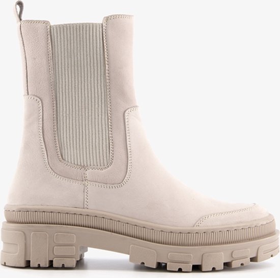 Harper leren dames Chelsea boots - Beige - Maat 38 - Echt leer | bol.com