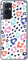 Geschikt voor OnePlus 9 Pro hoesje - Panterprint - Pastel - Kleuren - Siliconen Telefoonhoesje