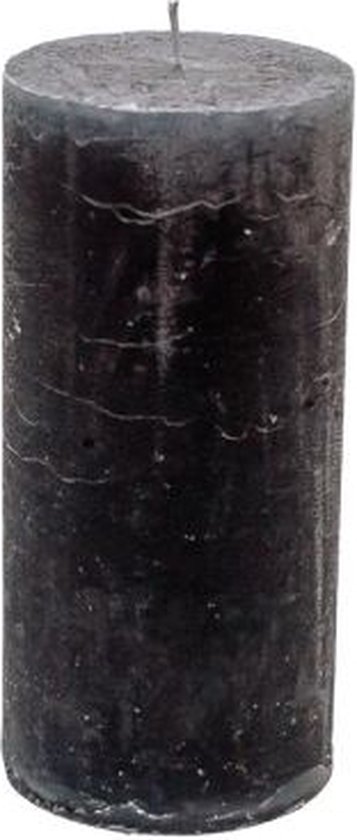 Bougie pilier - Gris foncé - 7x15cm - paraffine - lot de 3