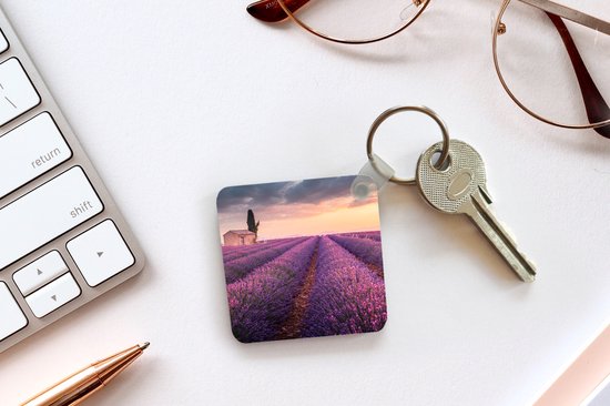 Porte-clés - Cadeaux - Lavande - Fleurs - Violet - Champ - Plastique