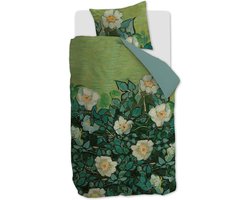 Beddinghouse x Van Gogh Museum Wild Roses dekbedovertrek - Eenpersoons - 140x200/220 - Groen