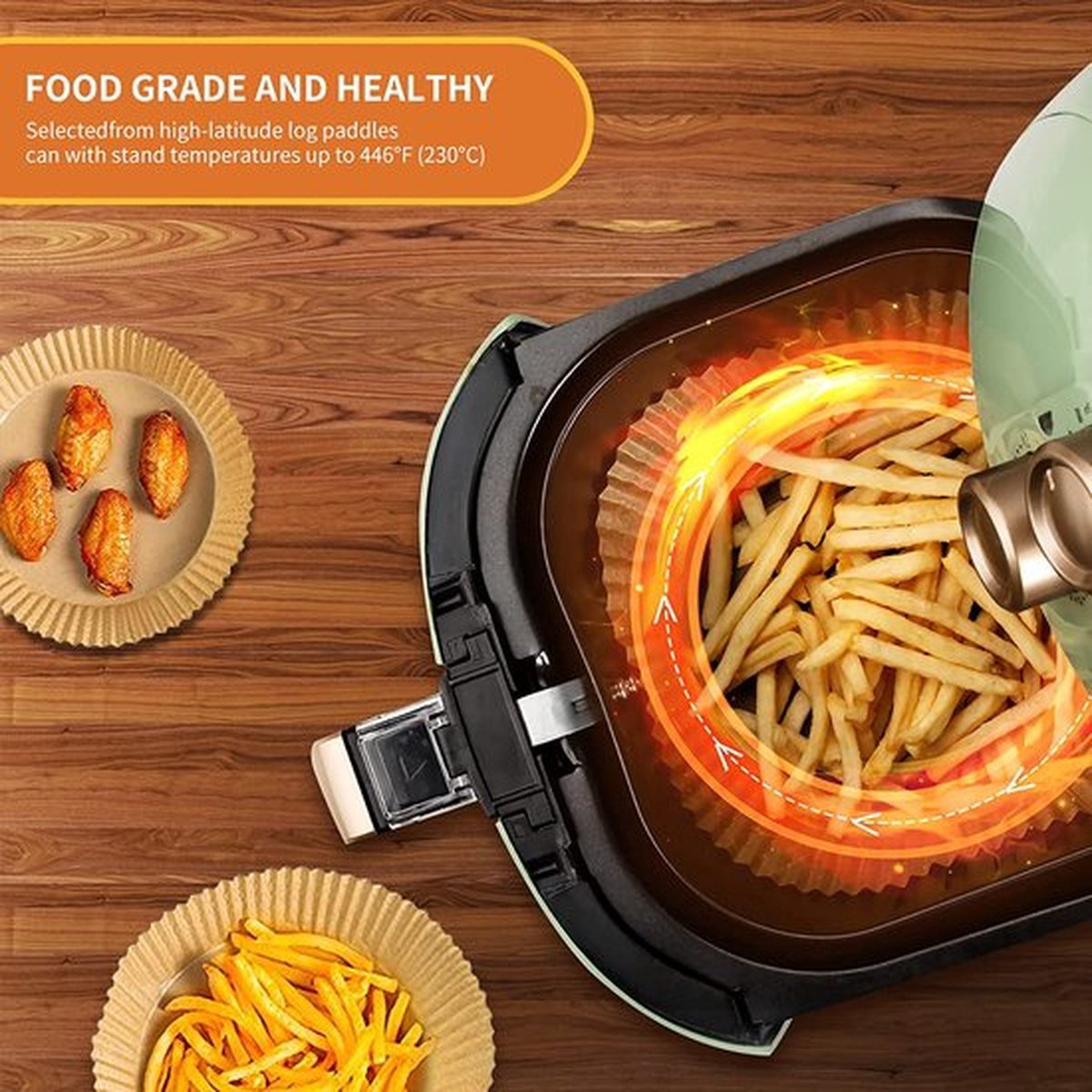 200 Stuks Vierkant Airfryer Bakpapier, Bakpapier Voor Luchtfriteuse, Luchtfriteuse Perkamentpapier, Inclusief Siliconen Olieborstel