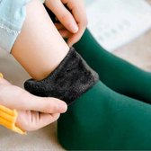 Sara Shop - Warm Chaussettes - Thermo Winter Socks - Chaussettes doublées pour les jours les plus froids - Taille unique 32-36 - Vert