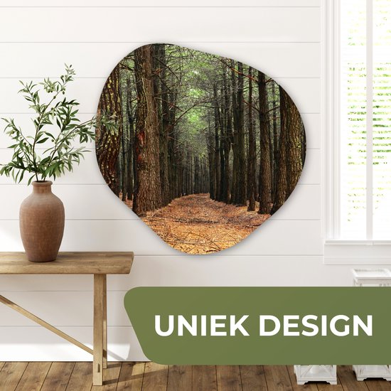 Décoration murale bio - Décoration murale en plastique - Tableau bio - Automne - Décoration rurale - Forêt - 90x90 cm - Forme miroir bio sur plastique