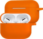 Hoesje Geschikt voor Airpods Pro Hoesje Siliconen Case - Hoes Geschikt voor Apple Airpods Pro Case Hoesje - Oranje.