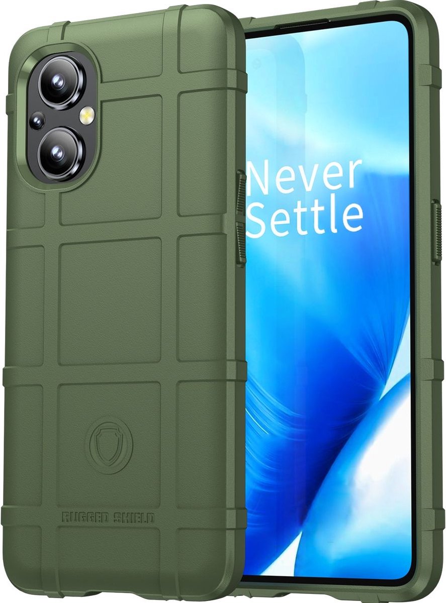 Mobigear Hoesje geschikt voor OPPO Reno 7 Lite Telefoonhoesje Flexibel TPU | Mobigear Rugged Shield Backcover Shockproof | Schokbestendig Reno 7 Lite Telefoonhoesje | Anti Shock Proof - Groen