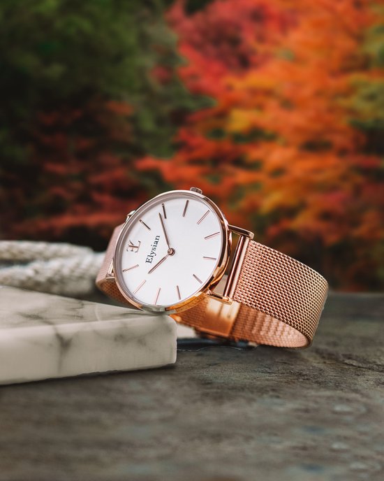 Montre Femme Elysian - Couleur or rose - Maille - ELY01220 - Acier inoxydable - Ø 36mm