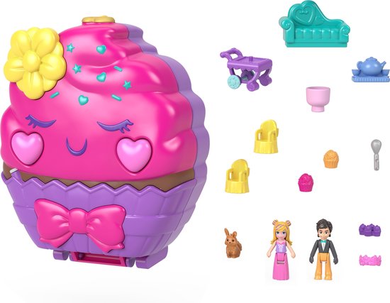 Polly Pocket Cupcake koffer - Speelfigurenset