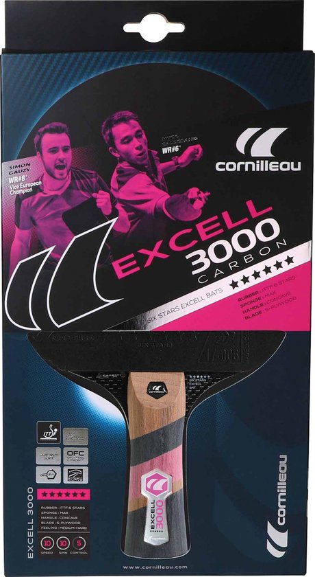 Cornilleau Raquette de tennis de table Excell 3000 Carbon | bol.com