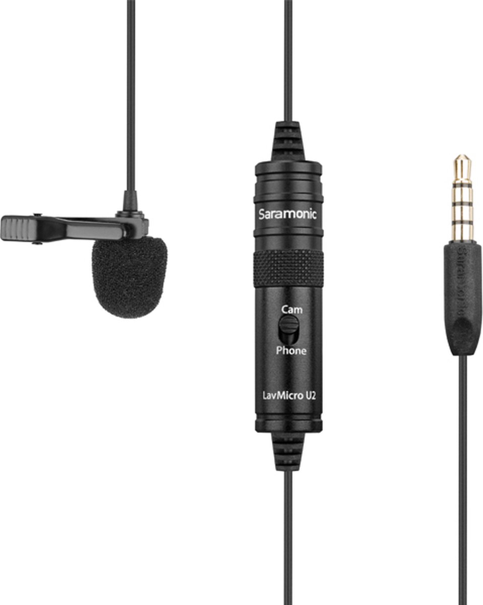 Saramonic LavMicro U2 lavalier microfoon met 3.5mm mini jack voor camera adapter of telefoon