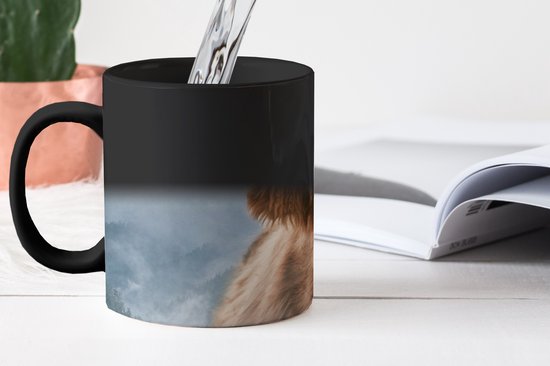 Magische Mok - Foto op Warmte Mokken - Koffiemok - Schotse hooglander - Koe - Hoorn - Magic Mok - Beker - 350 ML - Theemok