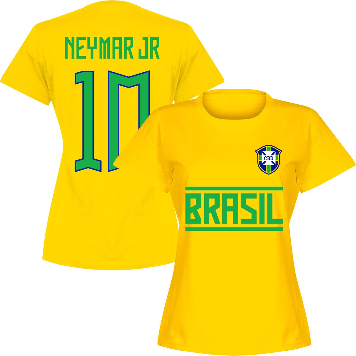 1200x1200.jpg Brazilië Neymar JR 10 Dames T-Shirt - Geel - XL - Afbeelding 1