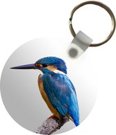 Sleutelhanger - IJsvogel - Veren - Tak - Blauw - Plastic - Rond - Uitdeelcadeautjes