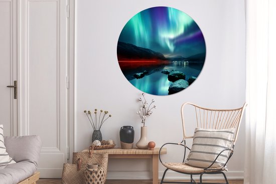 Cercle de papier peint - Aurores boréales - Pierres - Water - ⌀ 140 cm