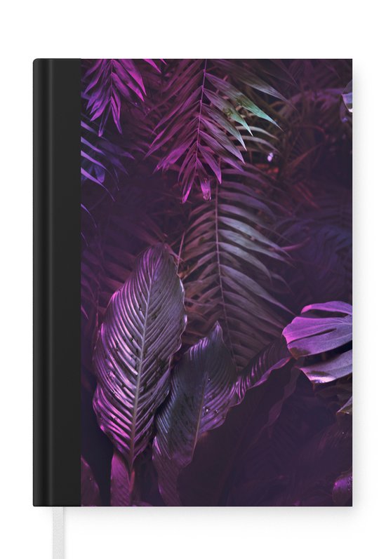 Carnet - Cahier d'écriture - Jungle - Feuilles - Violet - Vert - Garçons - Filles - Enfants - Carnet - Taille A5 - Bloc-notes