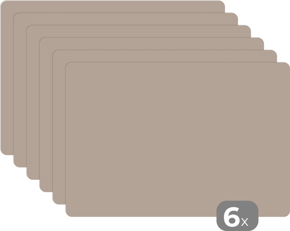 Placemats - Kleuren - Beige - Interieur - Licht - Antislip - Afneembaar - Placemats vinyl - 45x30 cm - Onderleggers placemats - Placemat - Keuken