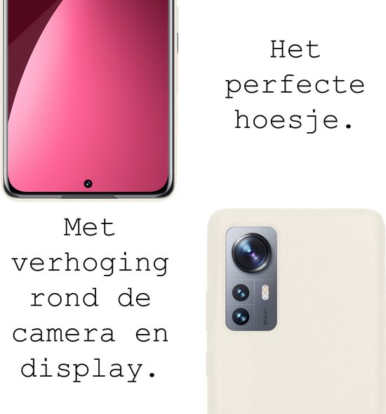 Coque Xiaomi 12 Coque Arrière En Siliconen Avec 2x Protecteur D'écran - Coque Xiaomi 12 Coque En Silicone - Wit