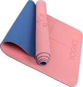 YOGATI – milieuvriendelijke yogamat - TPE, non-slip en dikke yogamat. Yoga Matten met Body Alignment Lines. Perfect Pilates Mat voor workout oefening, Gym en Fitness.