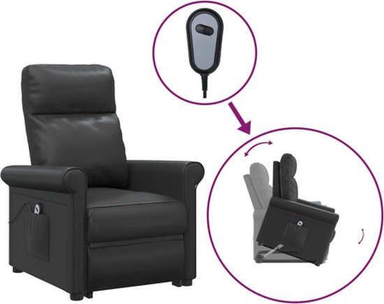 VIDAXL Fauteuil elektrisch sta-op-stoel kunstleer wijnrood VIDAXL Fauteuil elektrisch sta-op-stoel kunstleer wijnrood