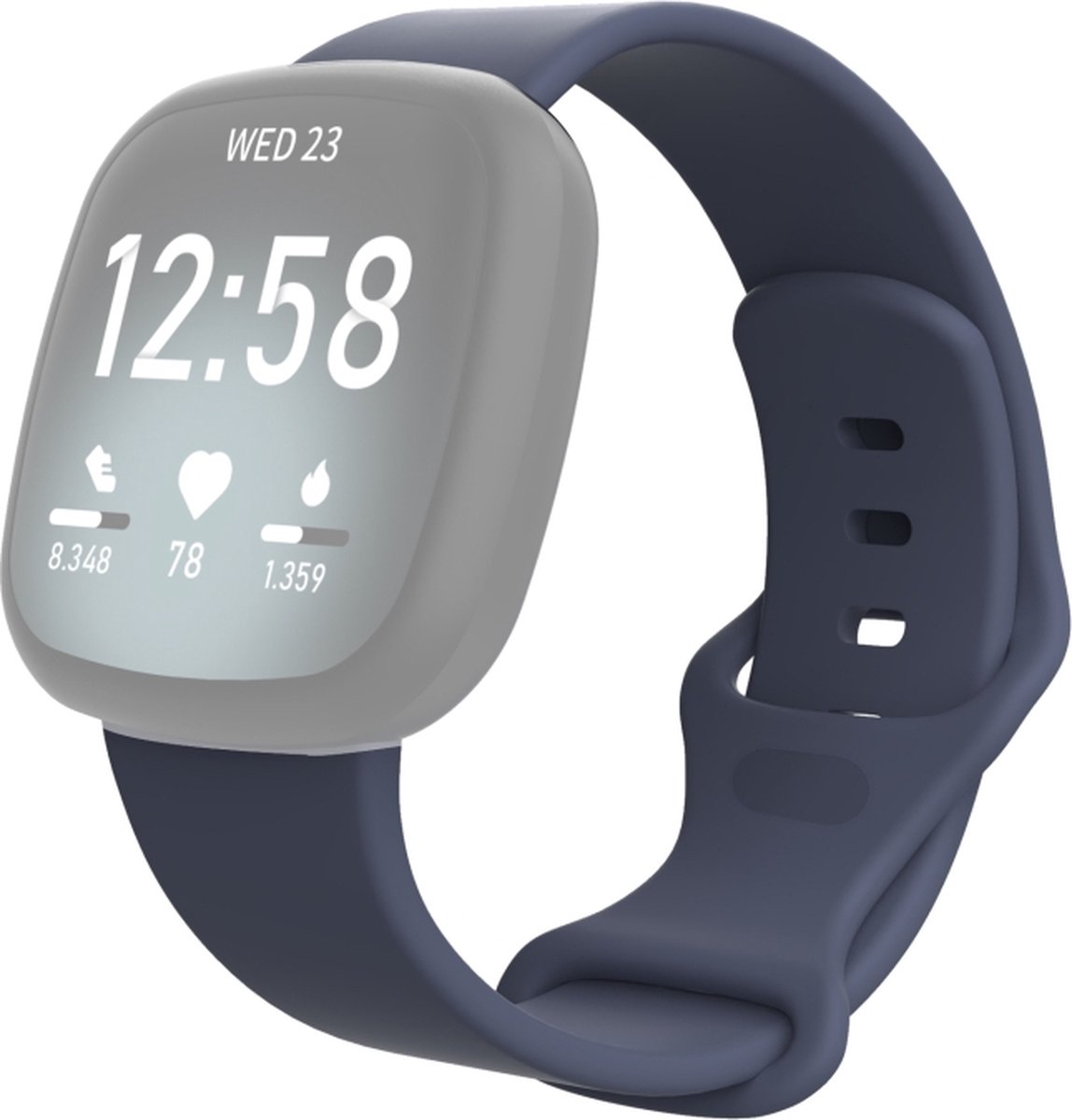 Siliconen bandje - geschikt voor Fitbit Versa 3 / Versa 4 / Sense - M/L - steenblauw