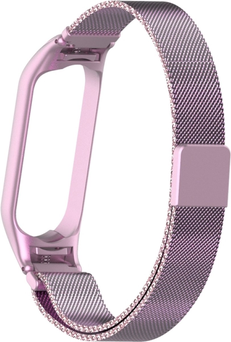 Milanees bandje - geschikt voor Xiaomi Mi Band 5 / Mi Band 6 - roze