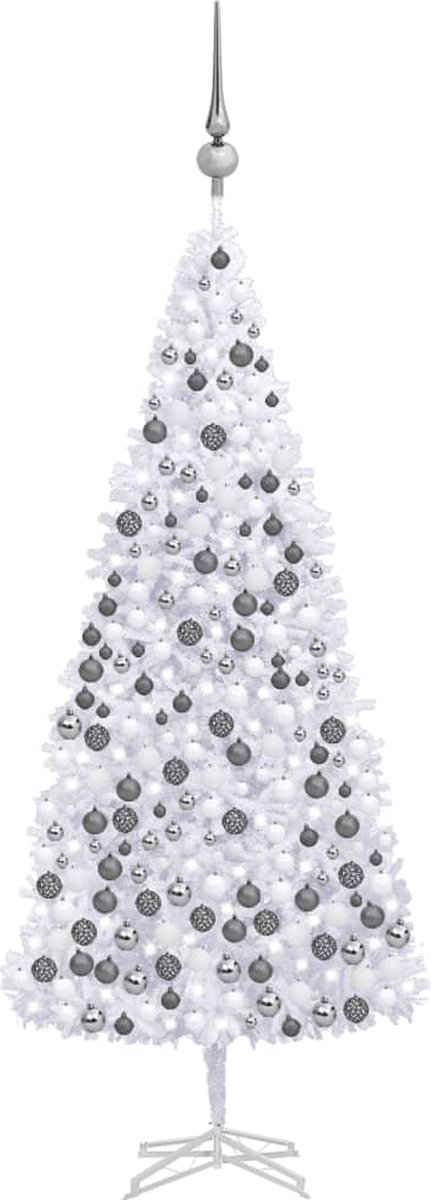 Prolenta Premium - Kunstkerstboom met LED's en kerstballen 500 cm wit