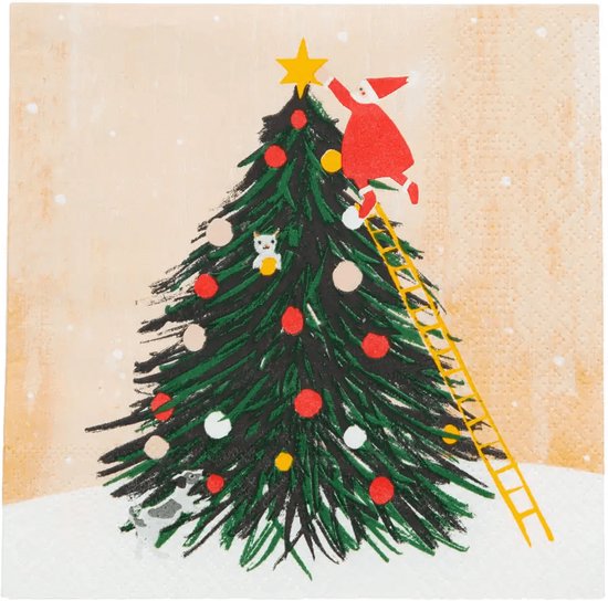 EUYKQNOI 40 stuks kerstservetten - feestelijke servetten voor Kerstmis