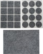 Benson Meubelvilt - 25x stuks - grijs - vilt - 3 formaten - anti kras vilt