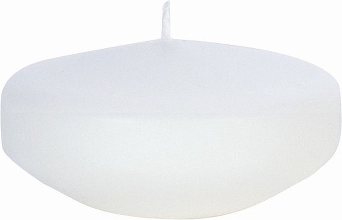 Enlightening Candles Drijfkaarsen - 16x stuks - wit - ca 8 branduren - geurloos - Dia 8 cm - groot formaat