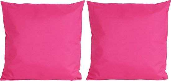 6x Bank/sier kussens voor binnen en buiten in de kleur fuchsia roze 45 x 45 cm - Tuin/huis kussens