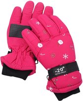 Ski Handschoenen voor Kinderen - Kerst Patroon – Roze