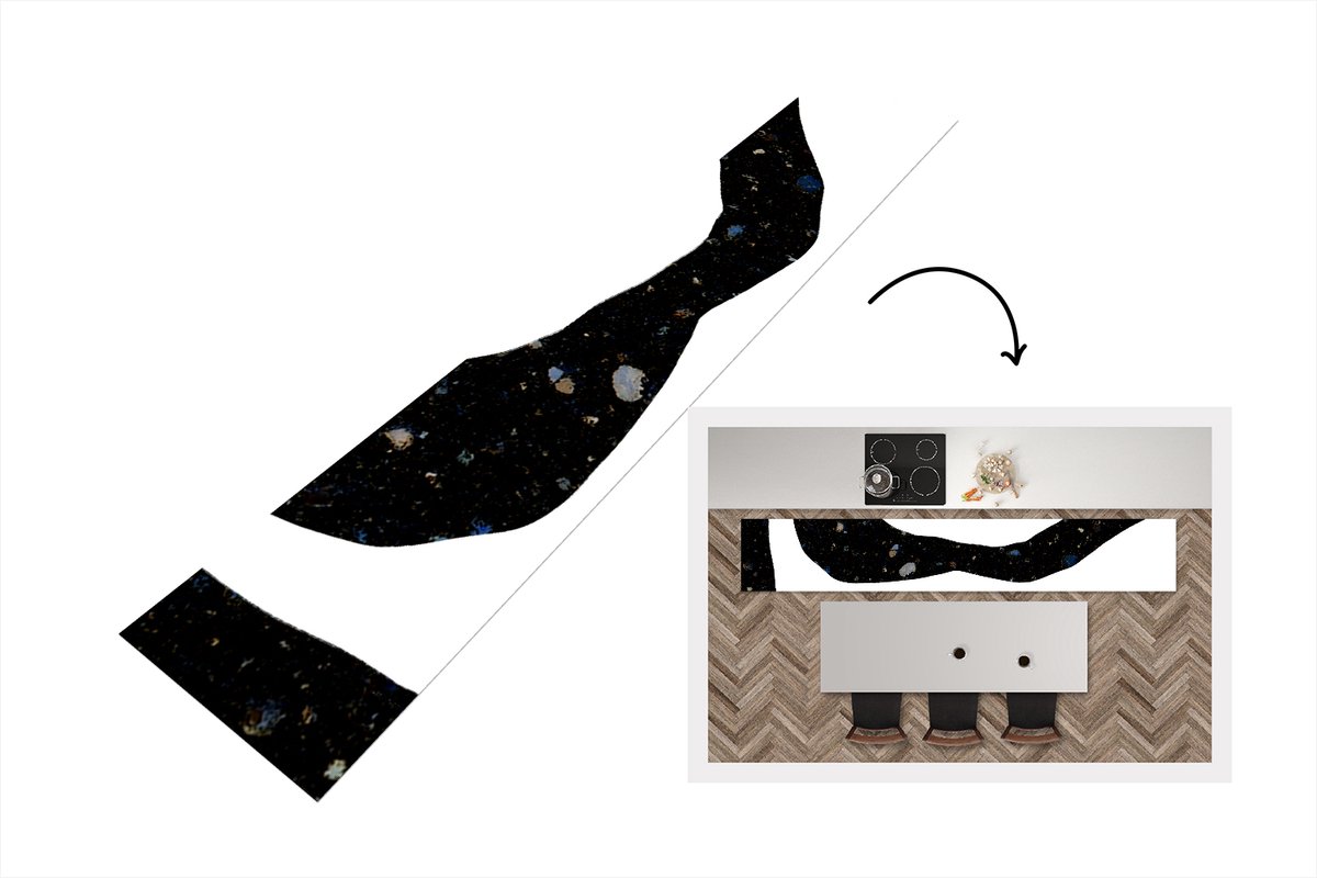 KitchenYeah Keukenloper - Loper keuken - Abstract - Minimalisme - Design - 300x50 cm - Keukenloper vinyl Multicolor